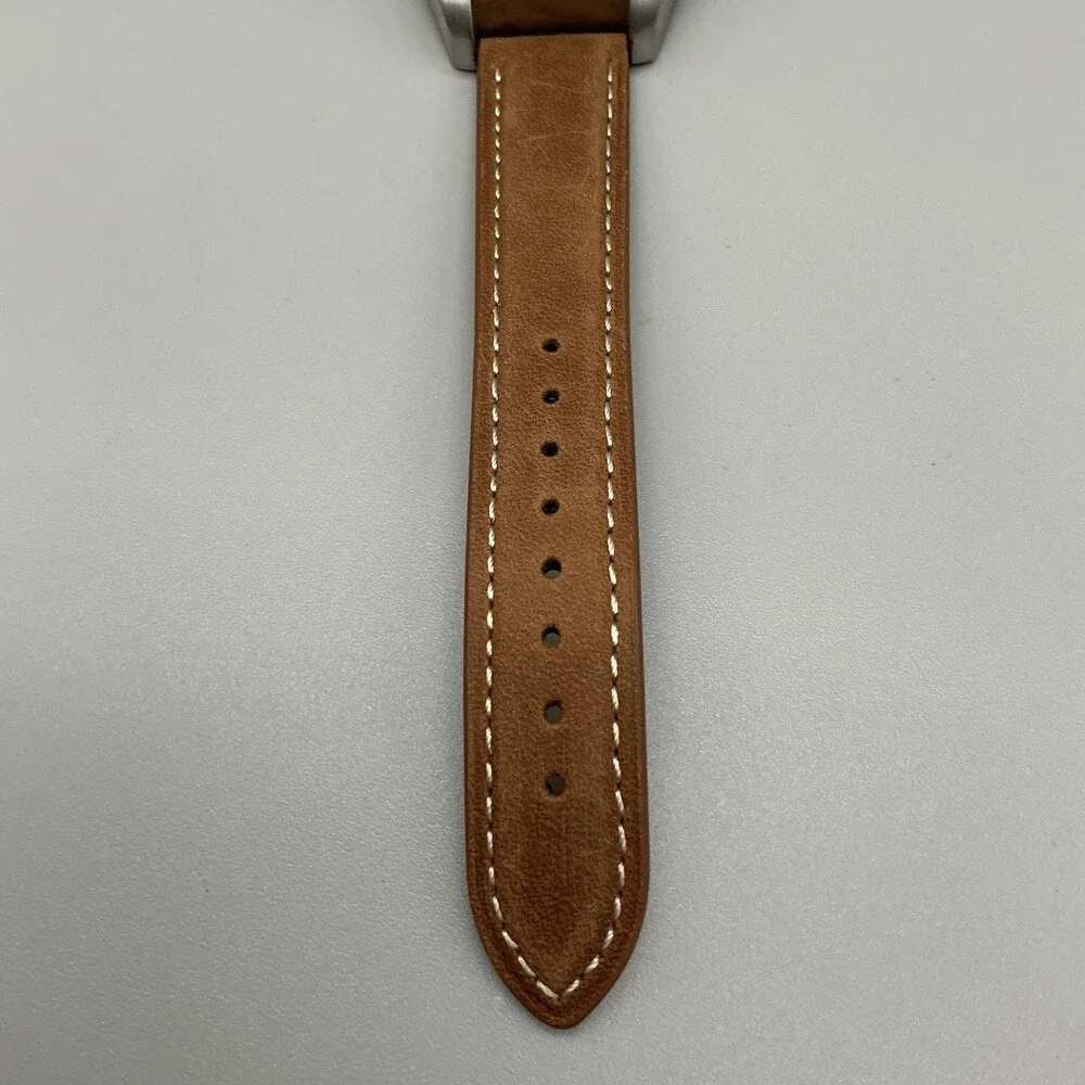 Coleman 40-949 Mens Watch 42mm White Dial Brown Leather Day Date New Battery